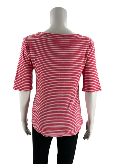 Talbots Pink/White Stripe Pre-Owned Ladies Top - Size Medium - Margaret’s Fine Consignment
