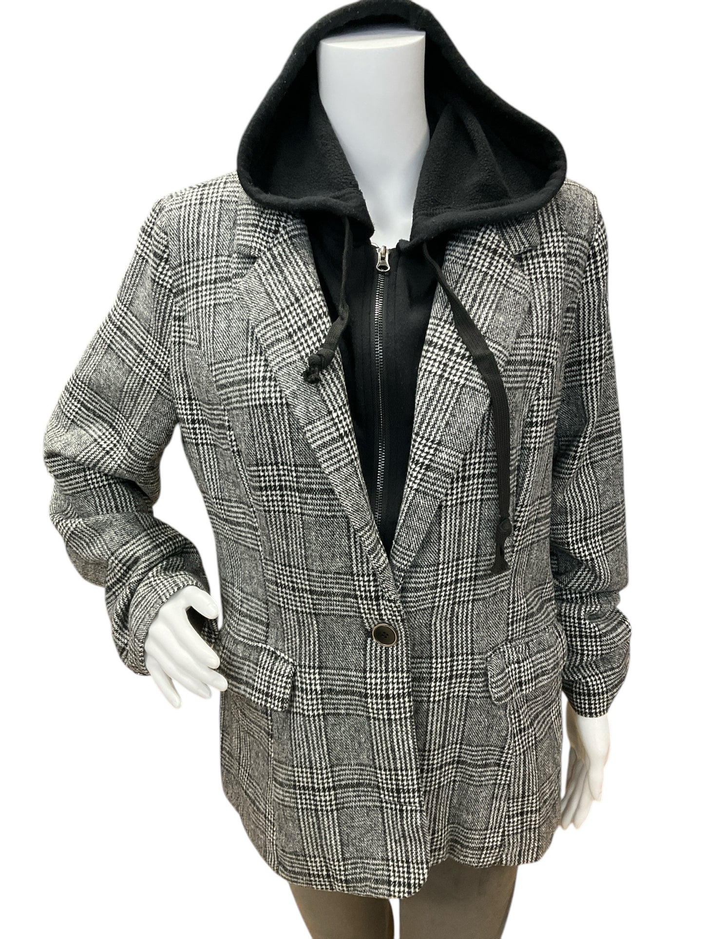 Vintage Havana Size Large Black/White Plaid Pre-Owned Ladies Jacket