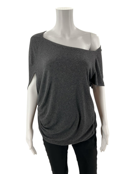 Deletta - Charcoal Solid Pre-Owned Ladies Casual Top - Size S