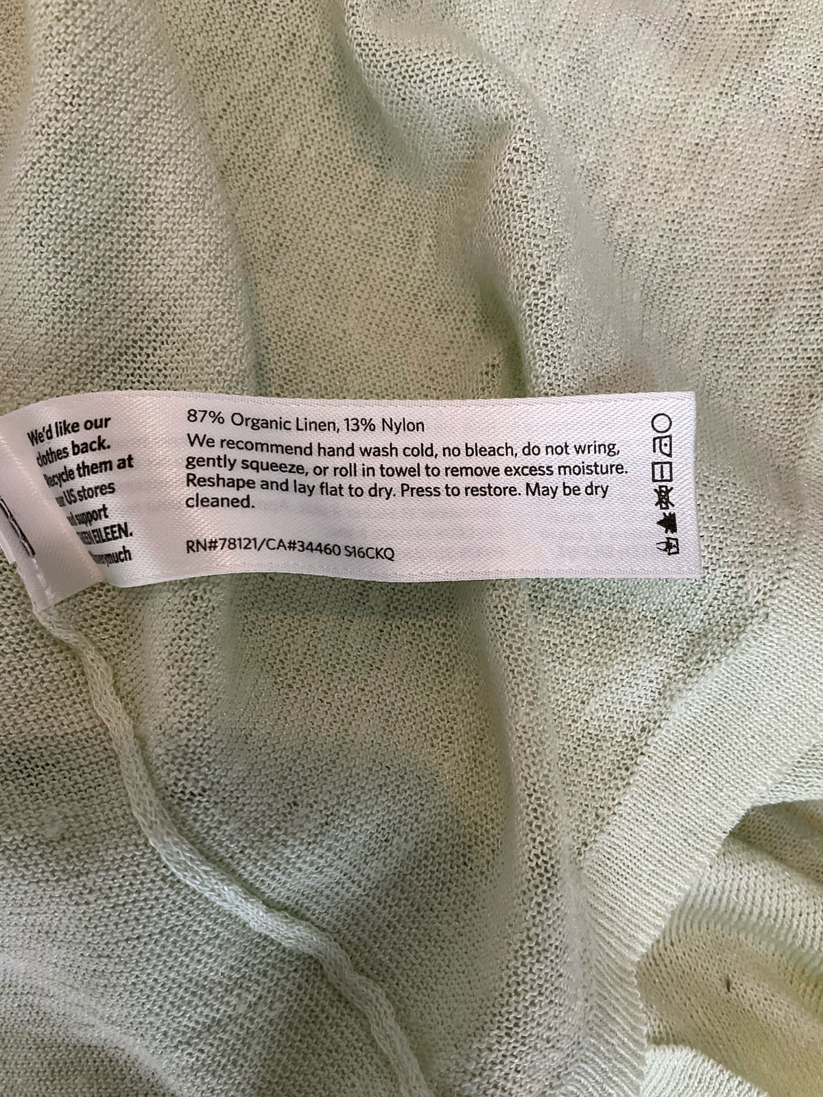 Eileen Fisher Eileen Fisher Fine Organic Linen Crepe Knit Top - Pastel Green - Size XL  NWT - ONLINE ONLY