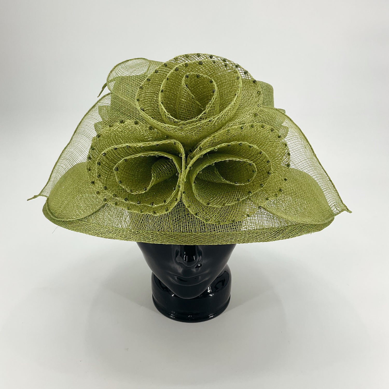 No Brand Green Flower Derby Hat