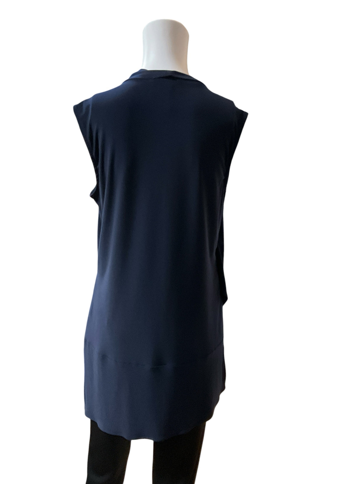 Joseph Ribkoff Navy Blue Surplice Draped Sleeveless Tunic Top Size 6 - ONLINE ONLY