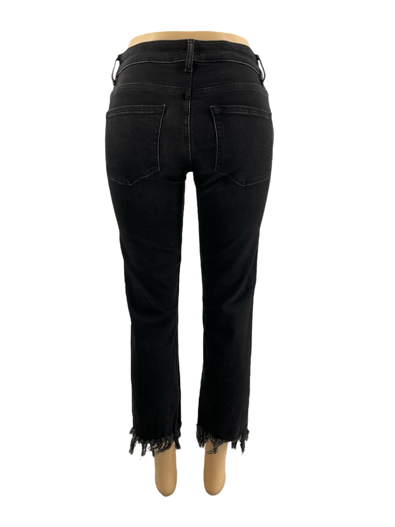 Madison Black Fringe Hem Crop Jeans – Size 4, NWT - Margaret’s Fine Consignment