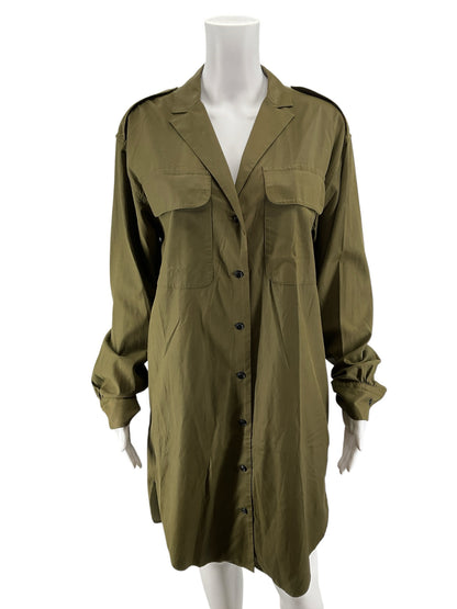 Rag &amp; Bone Archer Army Green Utility Shirt Dress Size Large