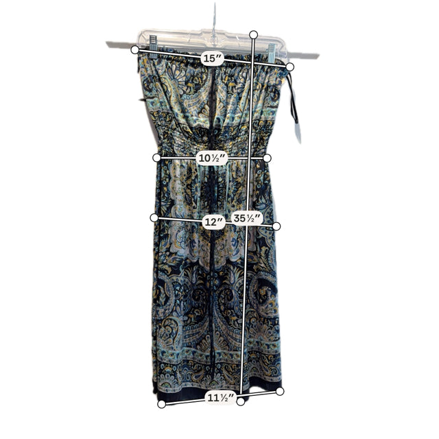 Classique Black/Blue Paisley Pre-Owned Ladies Dress - Size Small