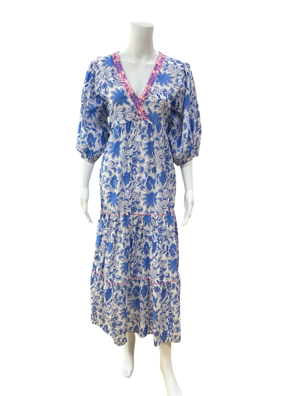 Debbie Katz South Beach Tiered Floral Cotton Mini Dress Size Small - ONLINE ONLY