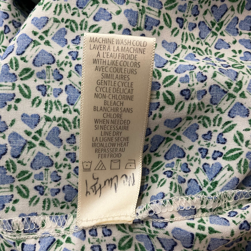 Max Studio White/Blue/Green Floral Pre-Owned Ladies Top - Size Large - Margaret’s Fine Consignment