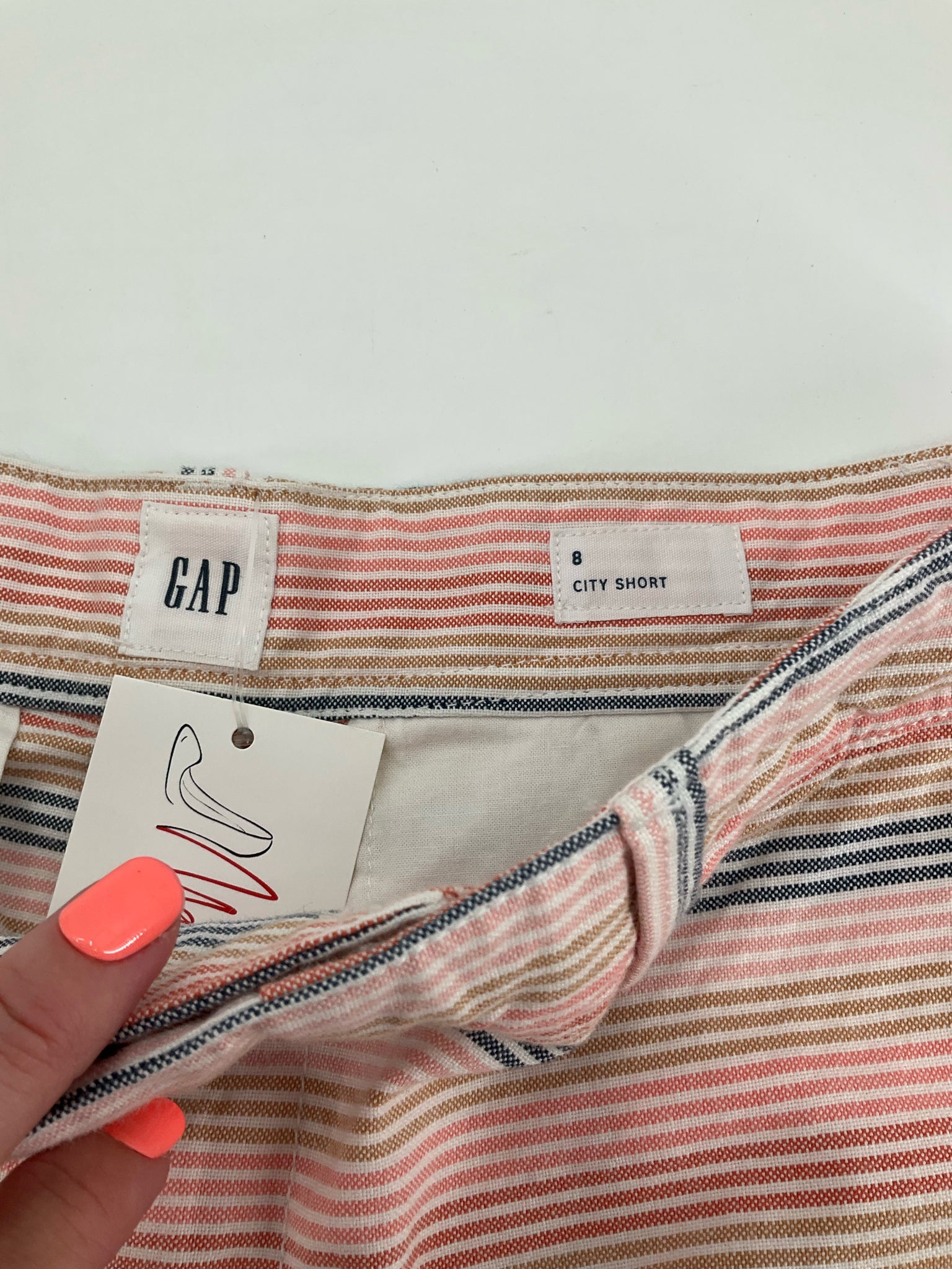 Gap City Short Striped Cotton Shorts Size 8