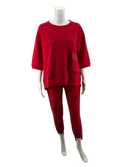 Joh Red Solid Ladies Pre-Owned 2PC Ensemble - Size Small