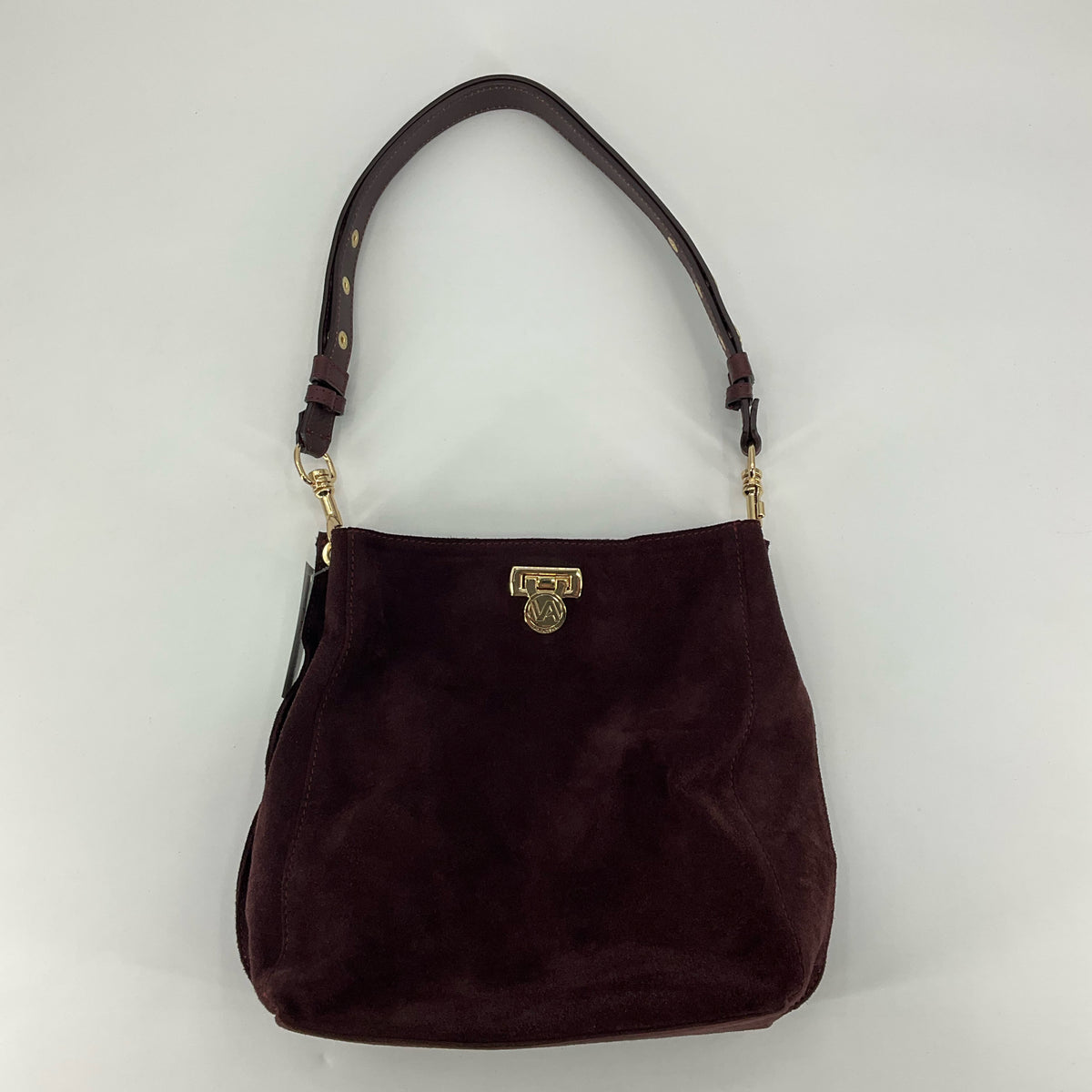 Valentina Maroon Suede Vintage-Inspired Bucket Bag - ONLINE ONLY