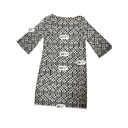 J. McLaughlin Margaret 3/4 Sleeve Geometric Dress - Camel, Black - Size Small - ONLINE ONLY