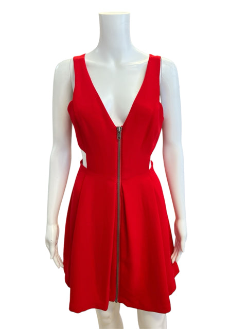 BCBG Size 4 Red Solid Consignment Ladies Dress