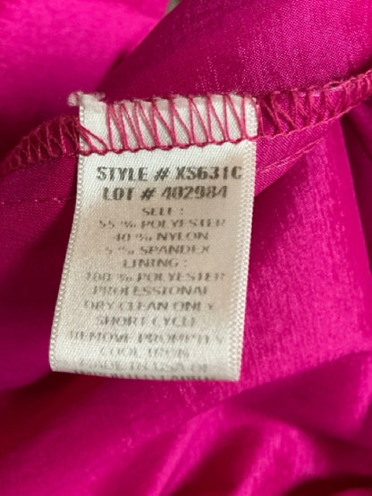 Cache One Shoulder Ruched Bodycon Cocktail Dress Magenta Size 8