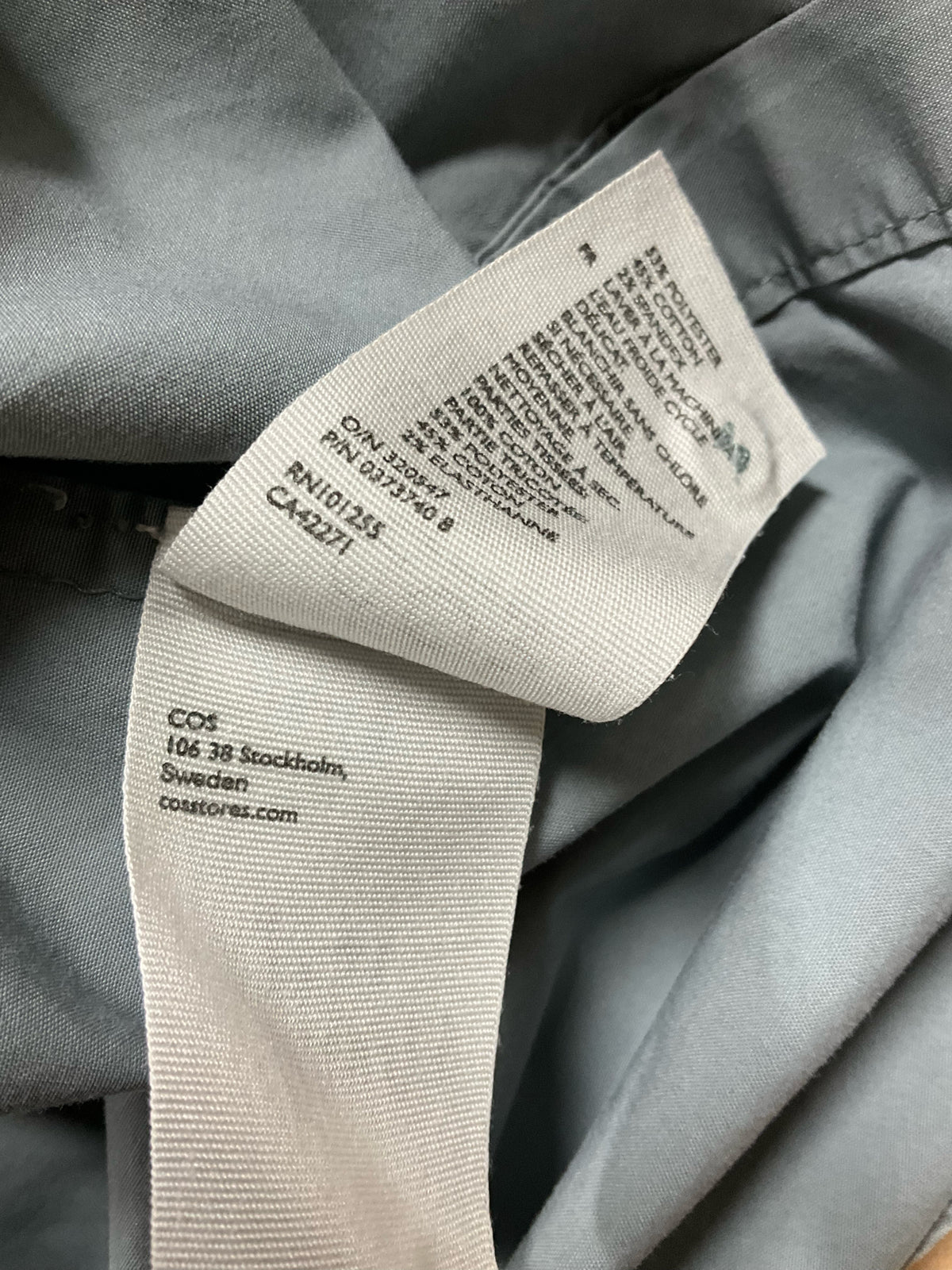 COS Minimalist 3/4 Sleeve Top Sage Green | Size Medium