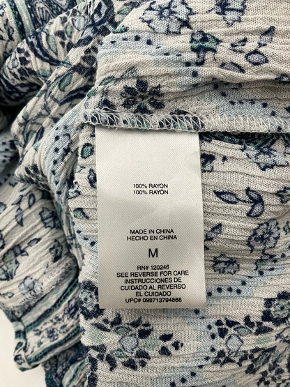 Wildflower white/blue/green Floral Floral Ruffle Cold Shoulder Sundress Size Medium - Size M