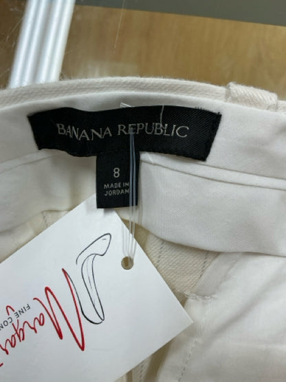 Banana Republic Cream &amp; Gray Striped Ankle Pants | Size 8 - ONLINE ONLY