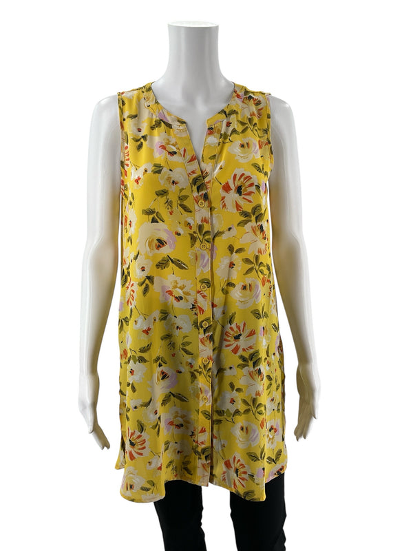 Spense Yellow/Multi Floral Pre-Owned Ladies Top - Size Medium
