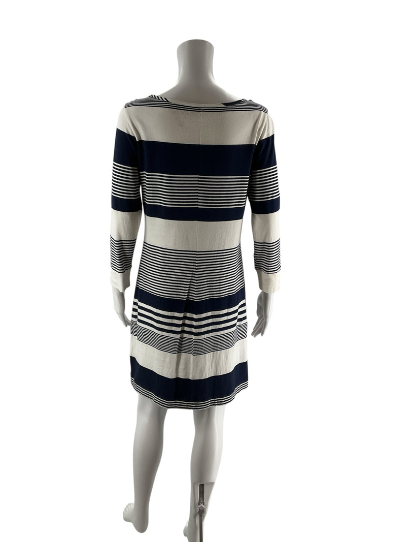 Lilly Pulitzer White/Navy Stripe Pre-Owned Ladies Dress - Size Medium