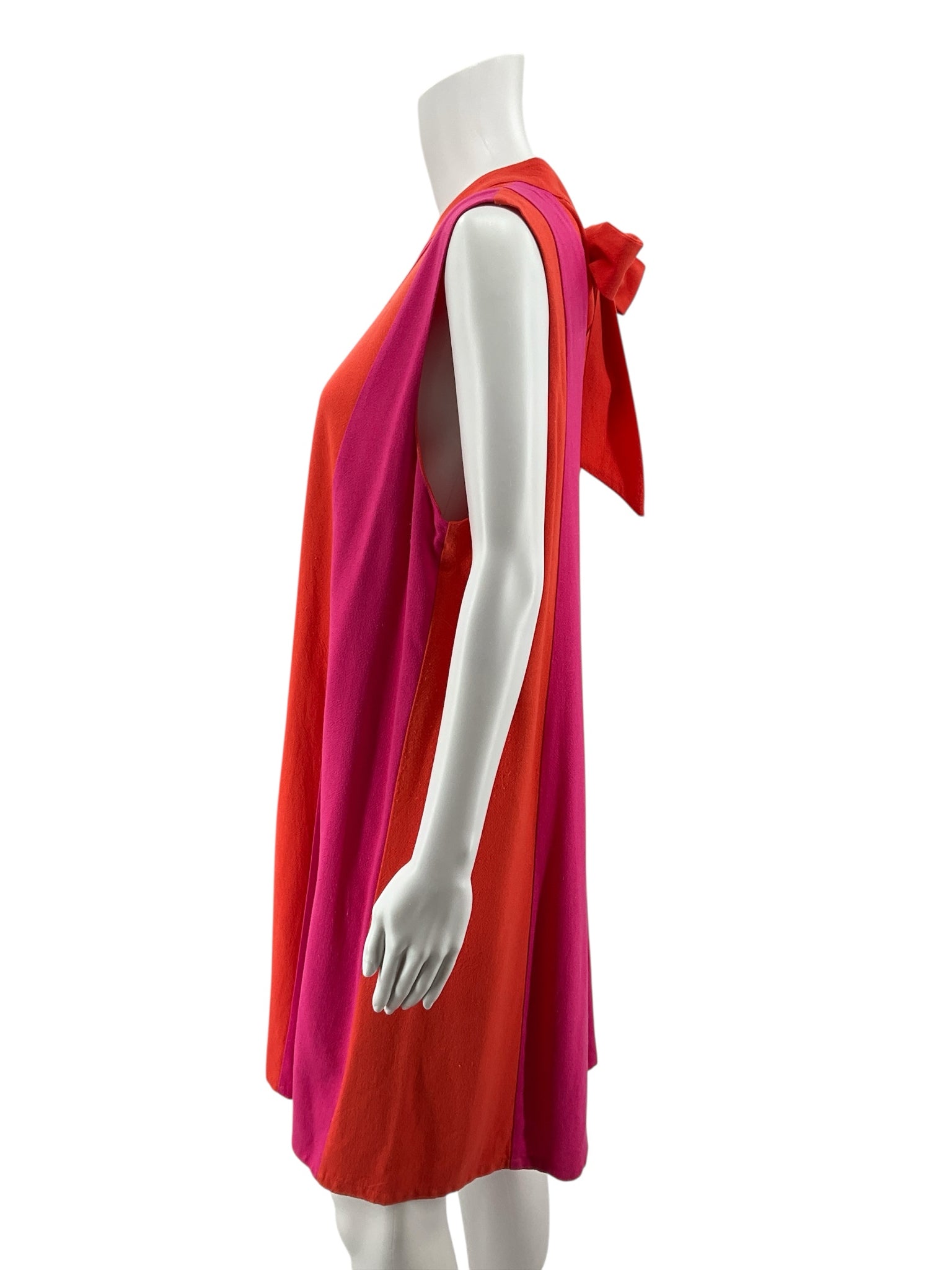 THML Colorblock Stripe Tie-Back Swing Dress Size XL 16 Pink Red