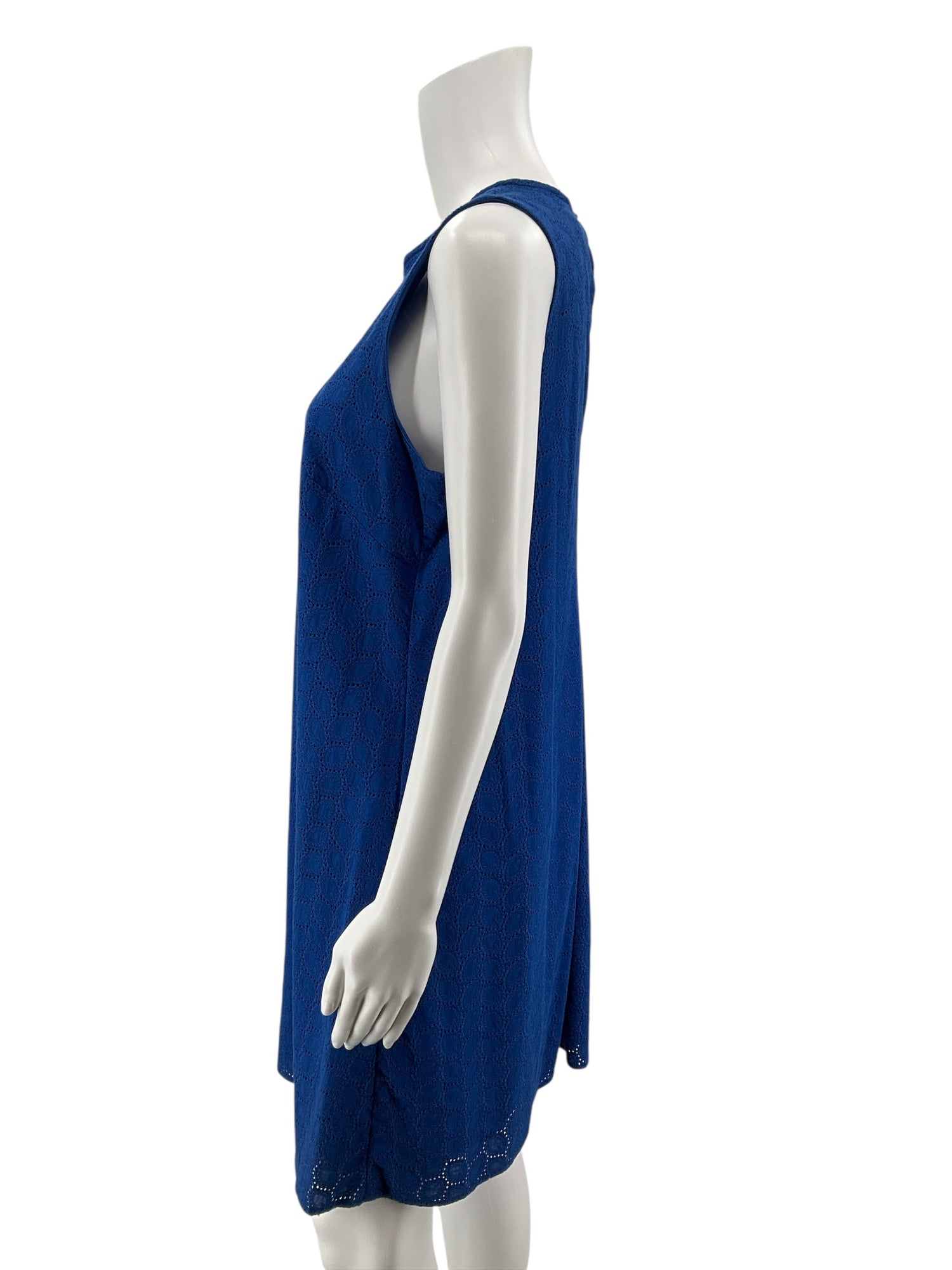 Calvin Klein Size 6 Blue Solid Pre-Owned Ladies Dress