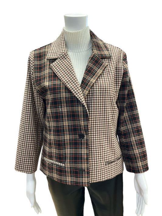 gb Size L tan/burnt orange Plaid Blazer