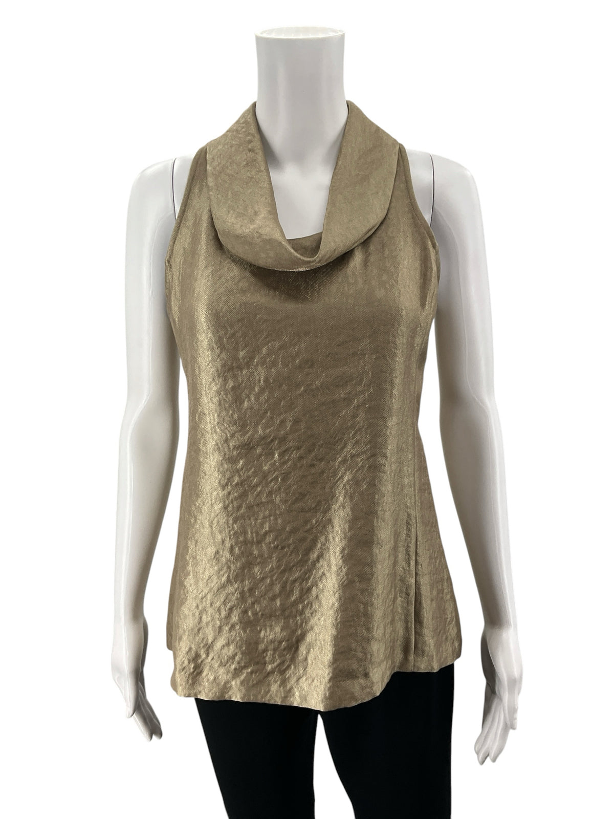 Ann Taylor Metallic Gold Cowl Neck Sleeveless Top - Size 4 - ONLINE ONLY