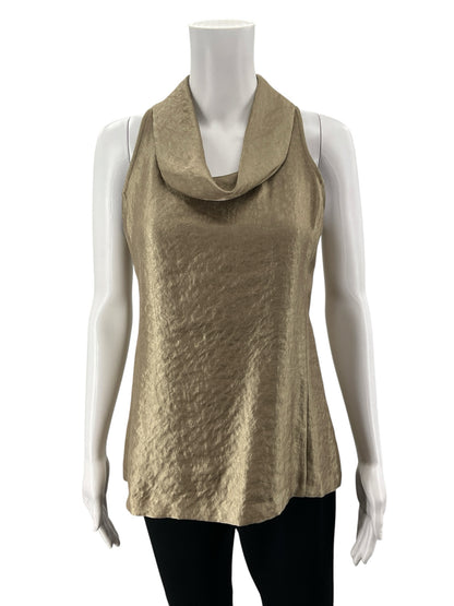 Ann Taylor Metallic Gold Cowl Neck Sleeveless Top - Size 4 - ONLINE ONLY