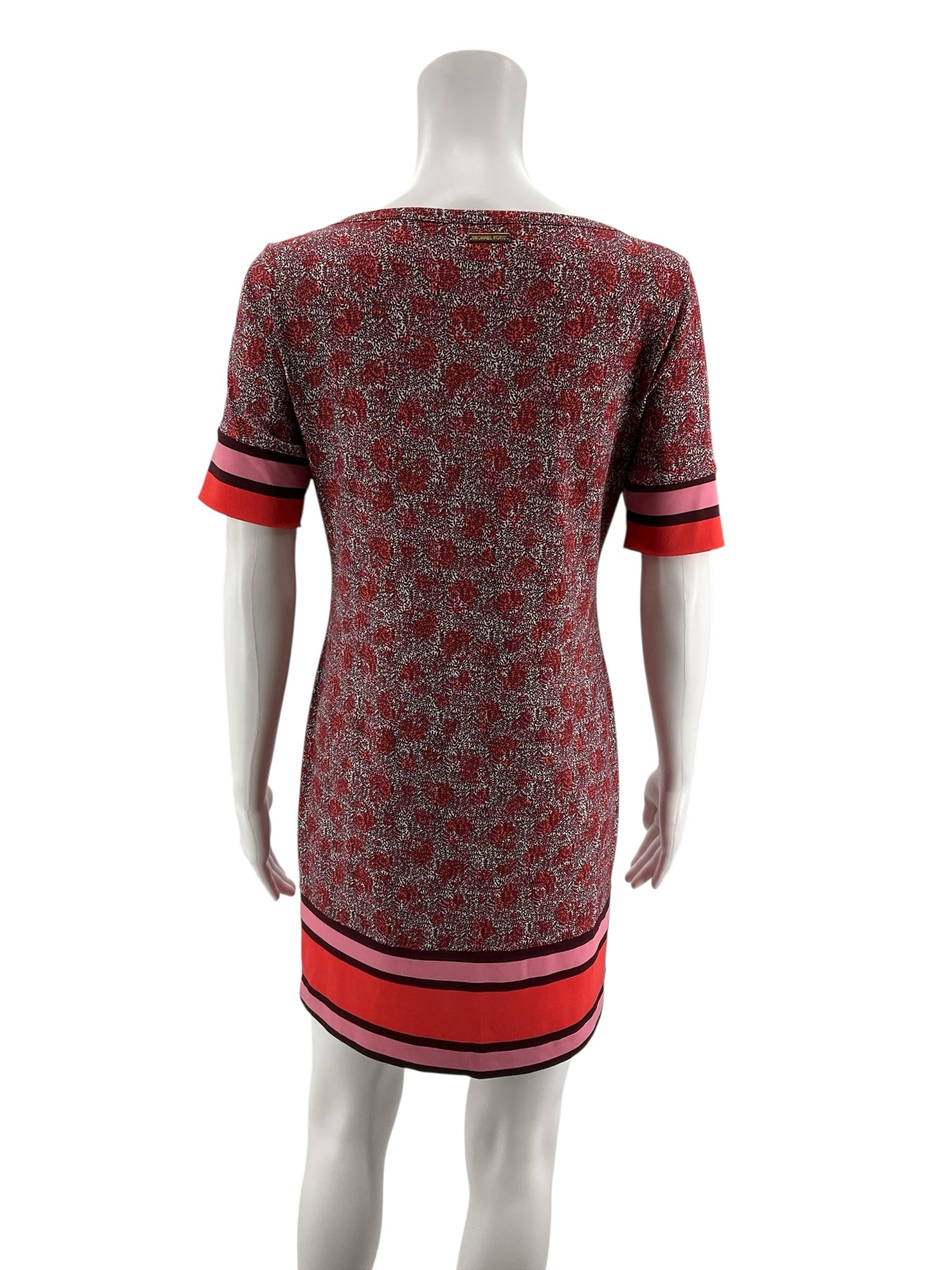 MK Floral Mosaic &amp; Stripe Border Shift Dress PS (Petite Small)