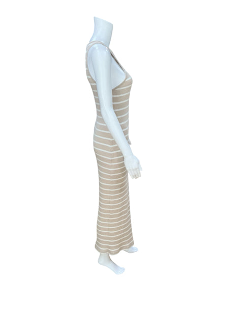 French Connection Striped Ribbed Knit Maxi Tank Dress Size Large - ONLINE ONLY