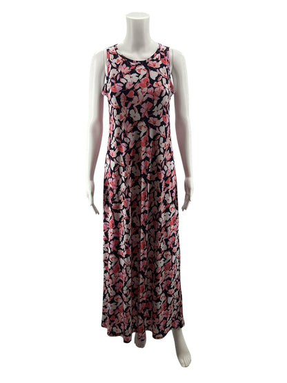 Vince Camuto Navy &amp; Pink Floral Sleeveless Midi Dress | Size XS