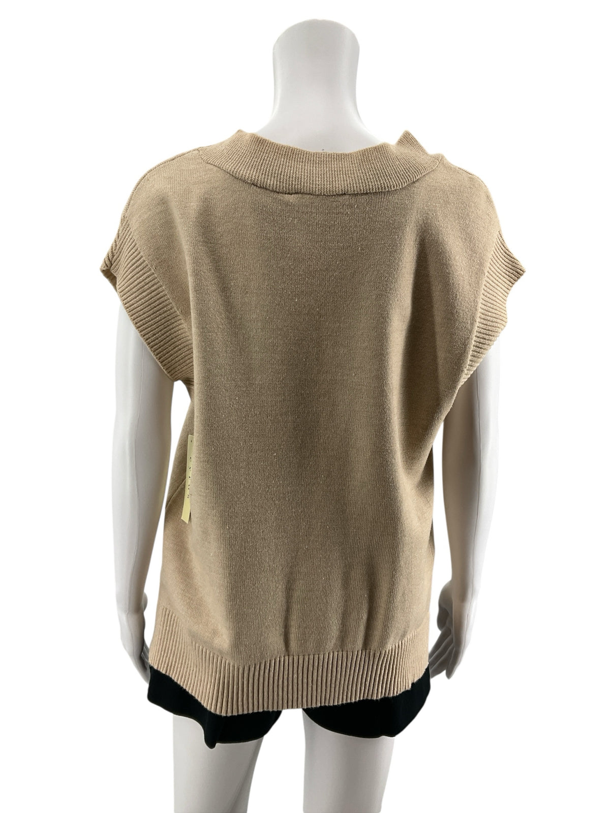 Cyrus V-Neck Cap Sleeve Sweater Vest Tan XS New With Tags