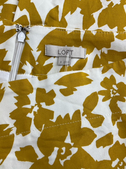 loft mustard/white Skirt Mustard/White Floral Pre-Owned Ladies Skirt - Size 8 - Size 8