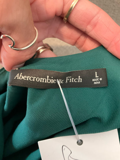 Abercrombie &amp; Fitch Bateau Neck Drama Back Maxi Dress Green Size Large