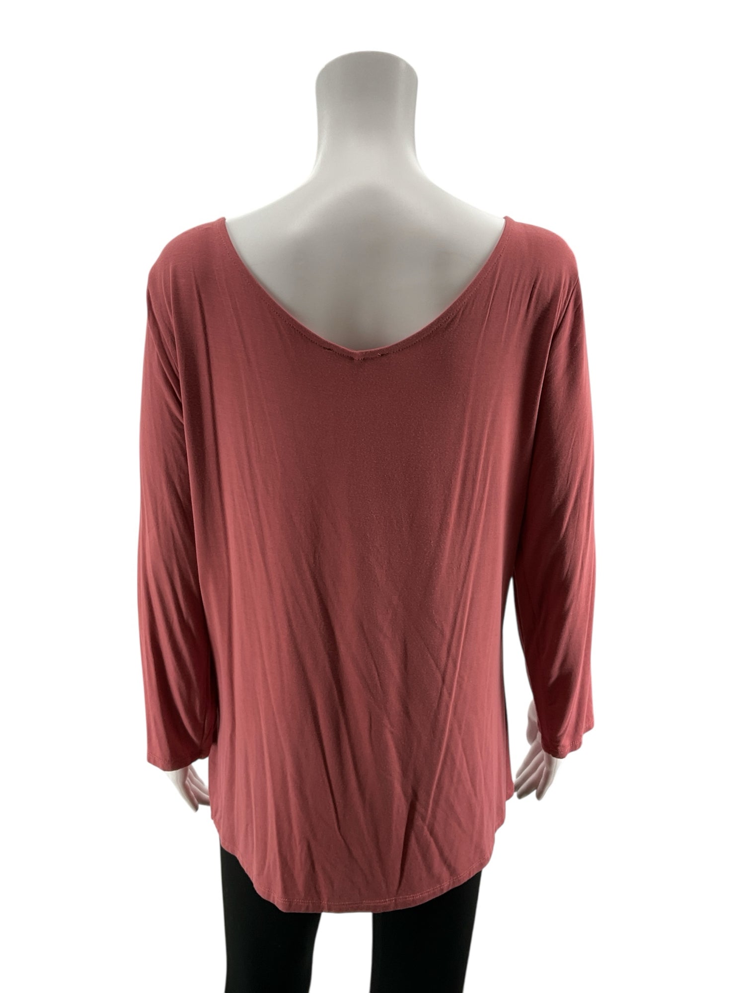 Cable &amp; Gauge Salmon Pink Modal Blend Tunic Top 3/4 Sleeve Size XL