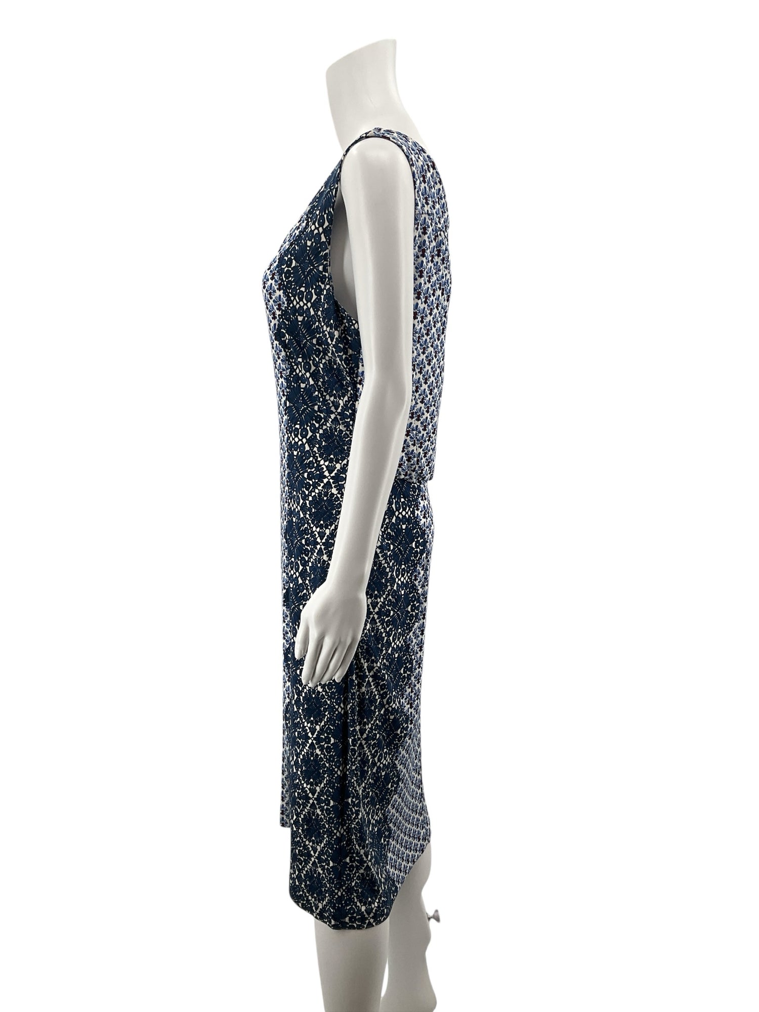 Tory Burch Trocadero Print Sleeveless Cowl Back Dress Size Large