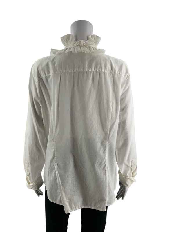J Crew White Solid Pre-Owned Ladies Top - Size Large