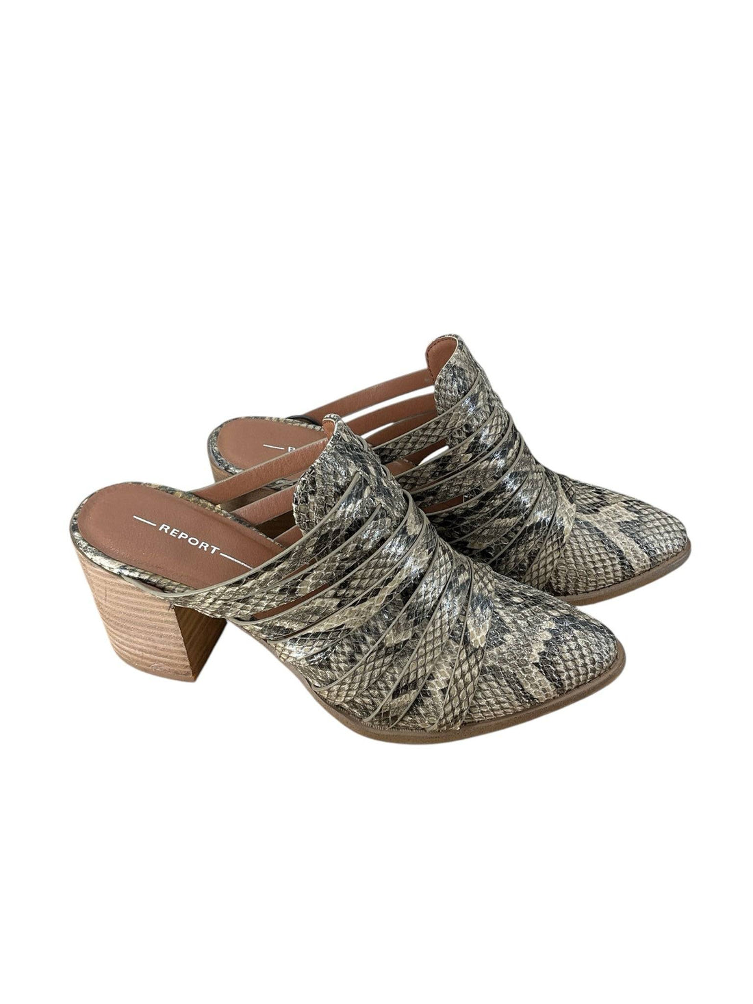 Report Black and Tan Pre-Owned Ladies Mules - Size 6 - Margaret’s Fine Consignment