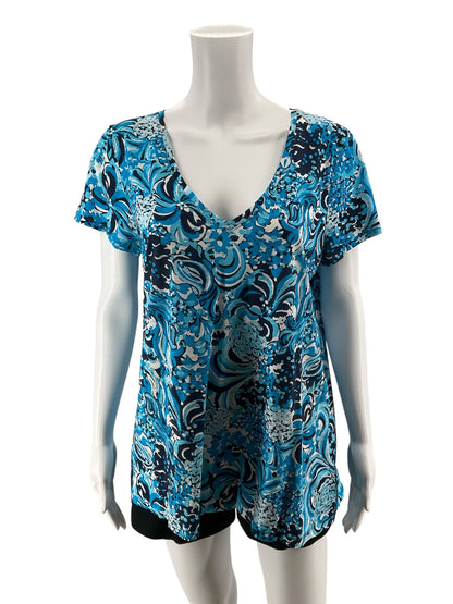 Lilly Pulitzer Michele V-Neck Top in She She Shells Print Size Large