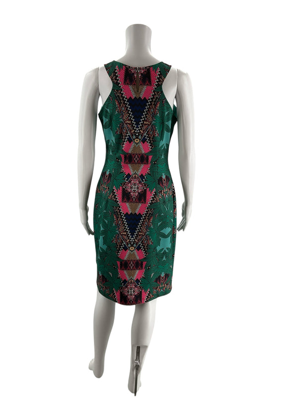Gianni Bini Ggreen/Pink Floral Pre-Owned Ladies Dress - Size Medium