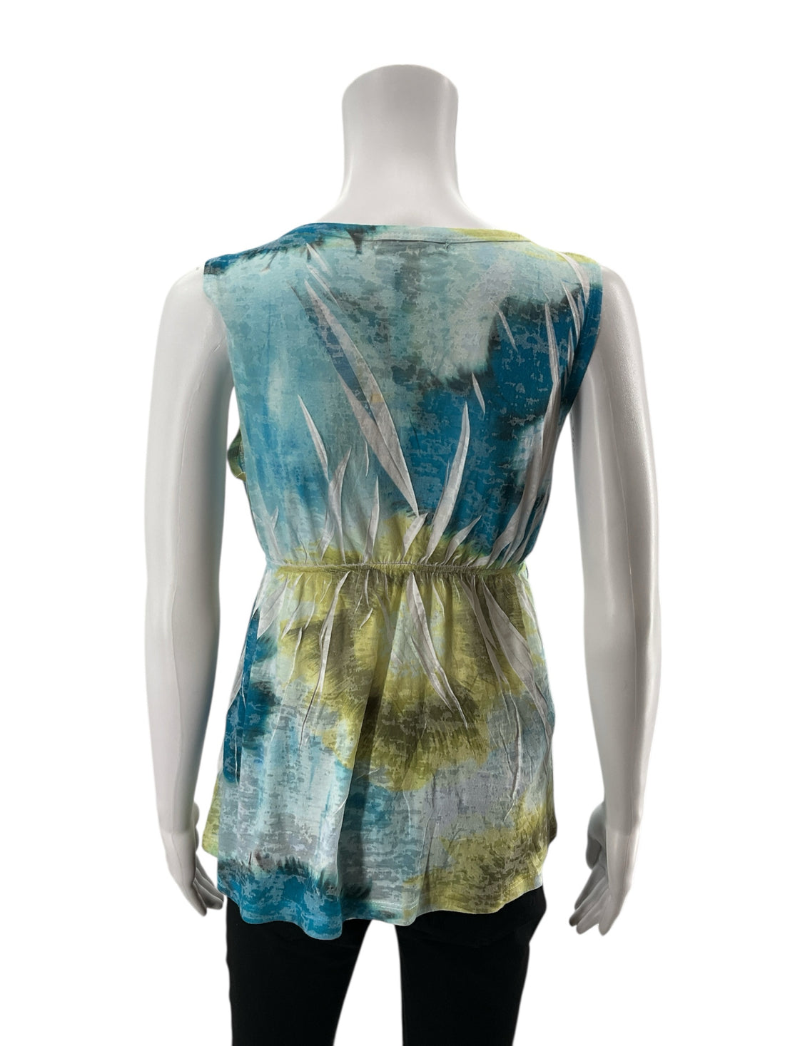 INC Aqua/Green Print Pre-Owned Ladies Casual Top -  Size Small