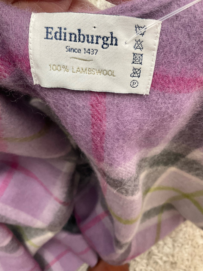 Edinburgh Lavender/Green/Gray Plaid Pre-Owned Ladies Shrug - Size One Size Fits Most