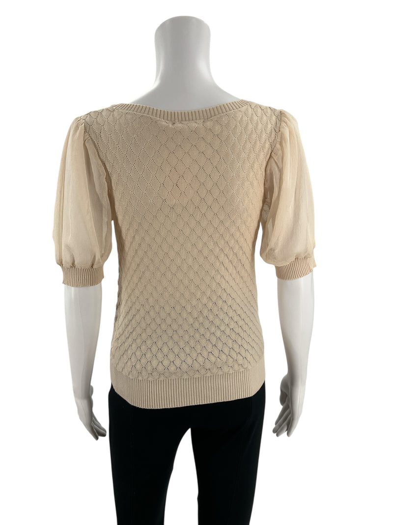 Blu Pepper Tan Solid Pre-Owned Ladies Top - Size Small - Margaret’s Fine Consignment