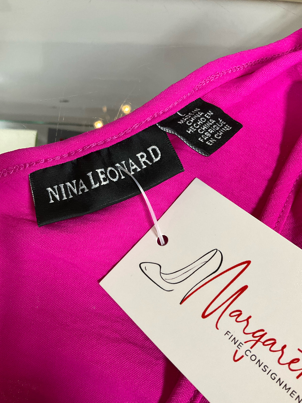 Nina Leonard Pink Tiered Surplice Maxi Dress Womens Size Large - ONLINE ONLY
