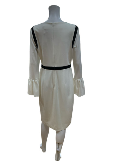 Calvin Klein White/Black Solid Pre-Owned Ladies Dress - Size 10