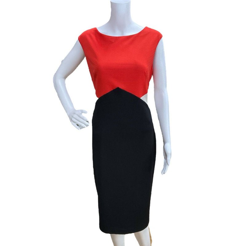 Nine West Orange/Black Colorblock Ladies Pre-Owned Dress - Size 14 - Margaret’s Fine Consignment