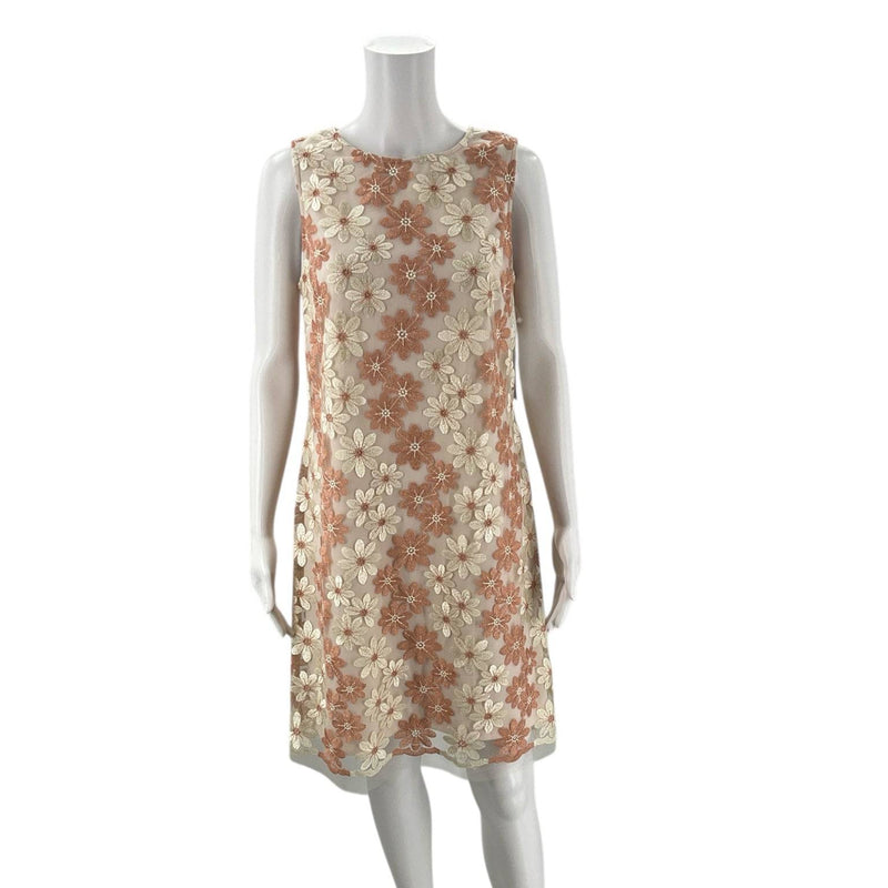 Donna Ricco Peach/Cream Floral Pre-Owned Ladies Dress - Size 10 - Margaret’s Fine Consignment
