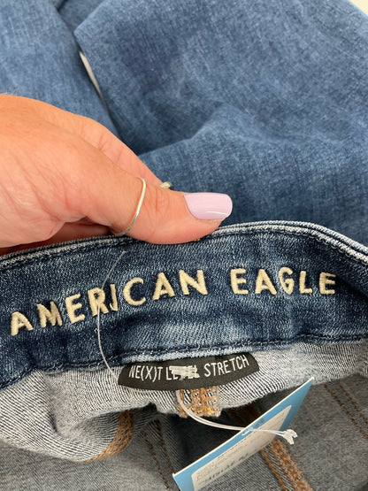 american eagle Size 12 Blue Distressed Pre-Owned Ladies Jeans