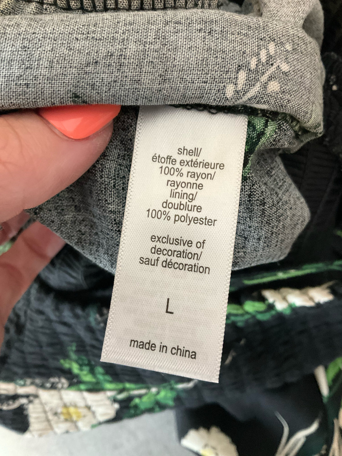 Maurices Floral Smocked Bodice Wide Leg Jumpsuit Black Green Cream Size Large - ONLINE ONLY