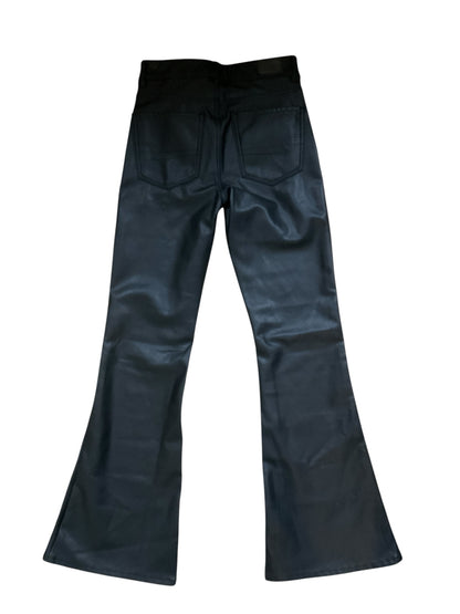 American Eagle Black Pant Faux Leather High Waisted Flare Pants Black Size 2 - Size 2
