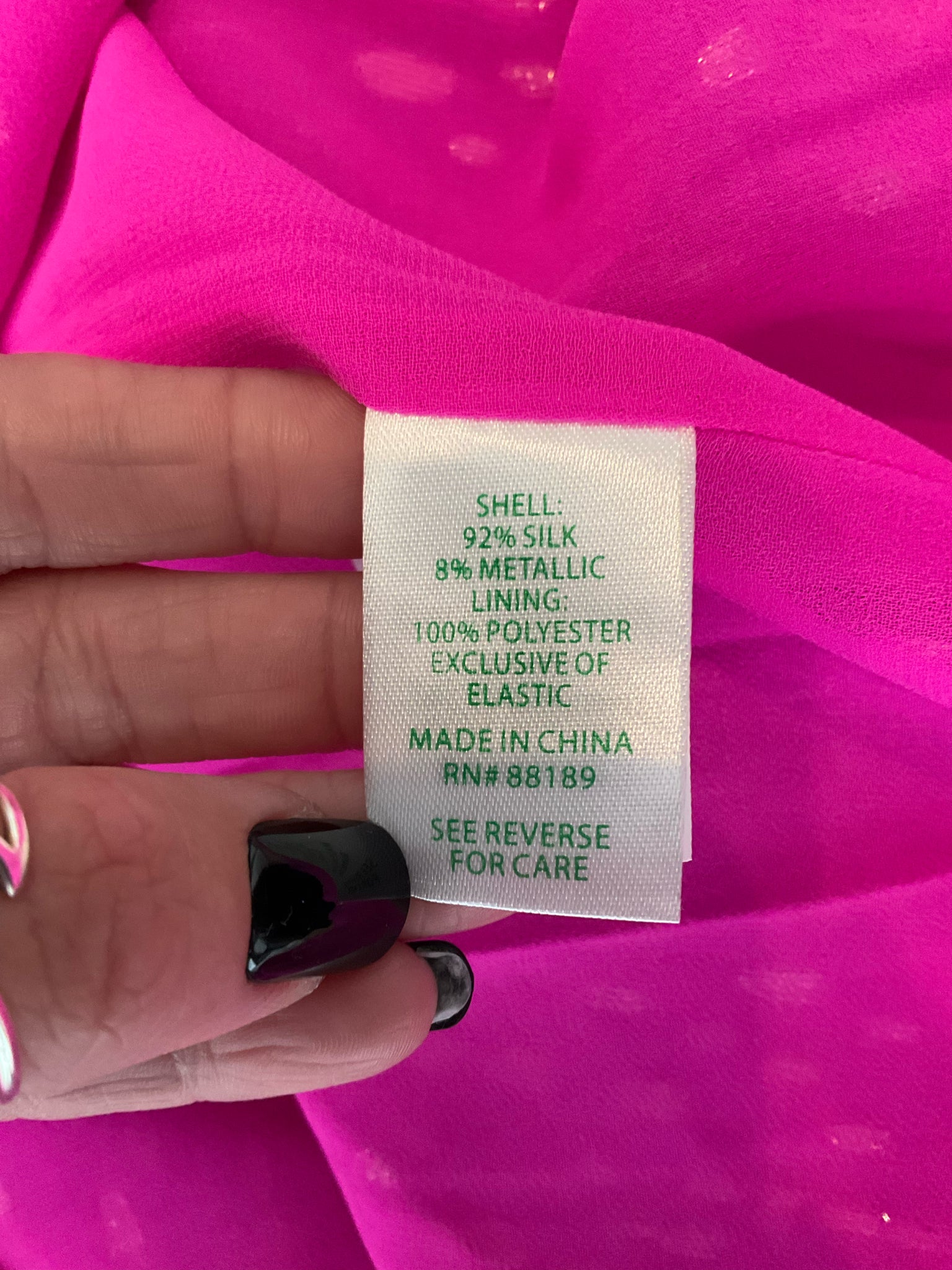 Lilly Pulitzer Avah Top Fuchsia Pink Silk Metallic Blouse Size XL